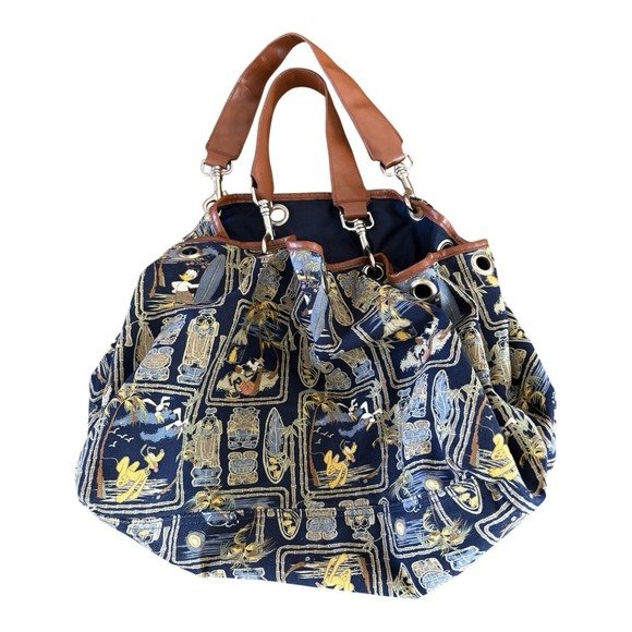 Disney‎ Store Purse Tiki Tote Tropical Beach Mickey Mouse Pluto Donald Purse Bag